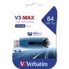 Verbatim V3 MAX - USB 3.0 Drive 64 GB - Niebieski, 64 GB, USB Type-A, 3.2 Gen 1 (3.1 Gen 1), Slide, 10 g, Niebieski