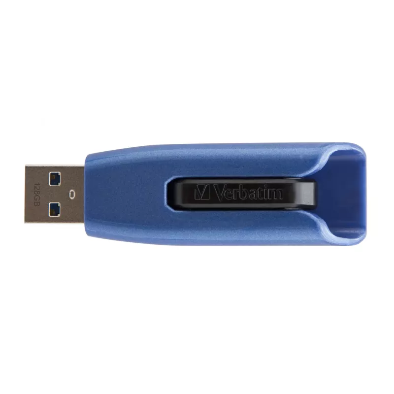 Verbatim V3 MAX - USB 3.0 Drive 128 GB - Niebieski, 128 GB, USB Type-A, 3.2 Gen 1 (3.1 Gen 1), 175 MB/s, Slide, Czarny, Niebieski