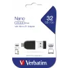Verbatim Nano - USB 2.0 Drive z adapterem Micro USB 32 GB - Czarny