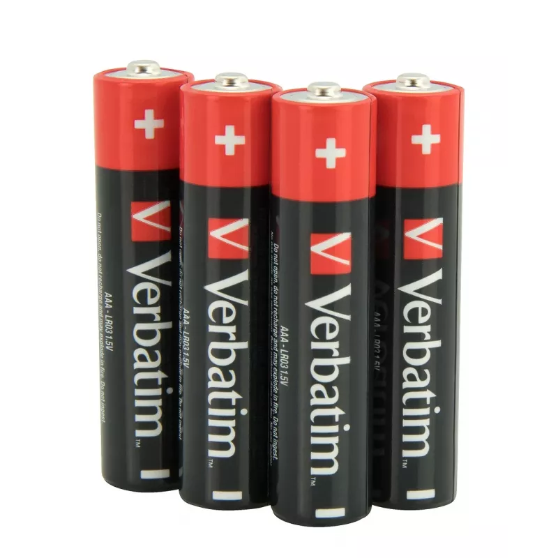 Verbatim AAA 4 Blister zestaw Baterie alkaliczne, Bateria jednorazowa, AAA, Alkaliczna, 1,5 V, 4 szt., Wielokolorowy