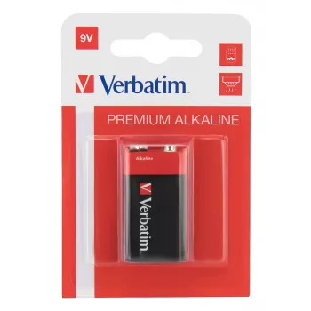 Baterie alkaliczne Verbatim 9 V, bateria jednorazowa, alkaliczna, 9 V, 1 szt., wielokolorowa, 46 g