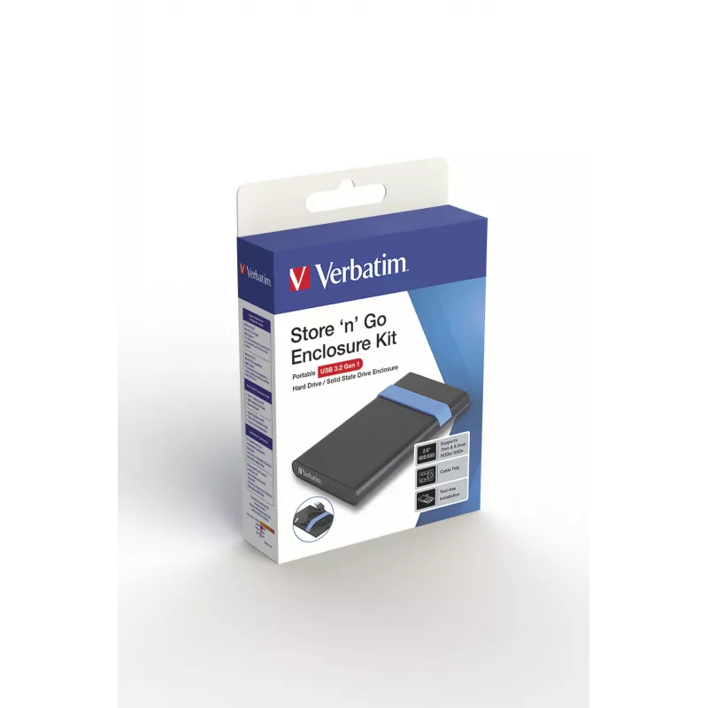 Zestaw obudowy Verbatim Store'N'Go HDD/SSD Czarny, Niebieski 2.5 cala