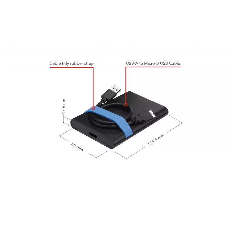 Zestaw obudowy Verbatim Store'N'Go HDD/SSD Czarny, Niebieski 2.5 cala