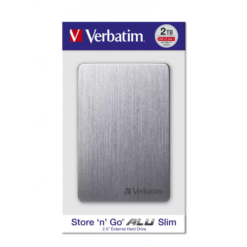 Verbatim Store 'n' Go ALU cienki Portable Hard Drive 1TB Space szary