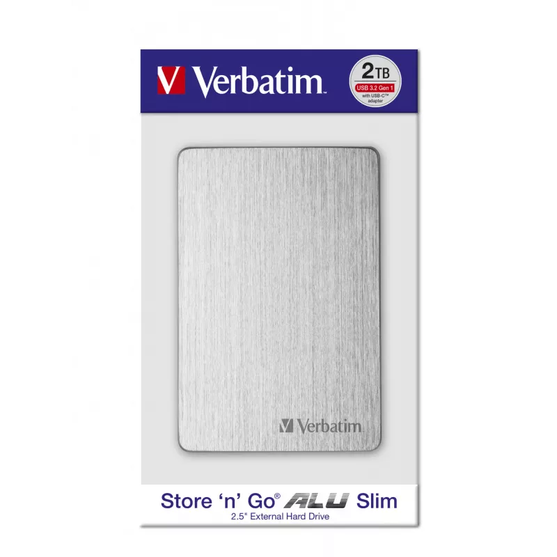 Verbatim Store 'n' Go ALU cienki Przenośny Dysk Twardy 1TB Srebrny
