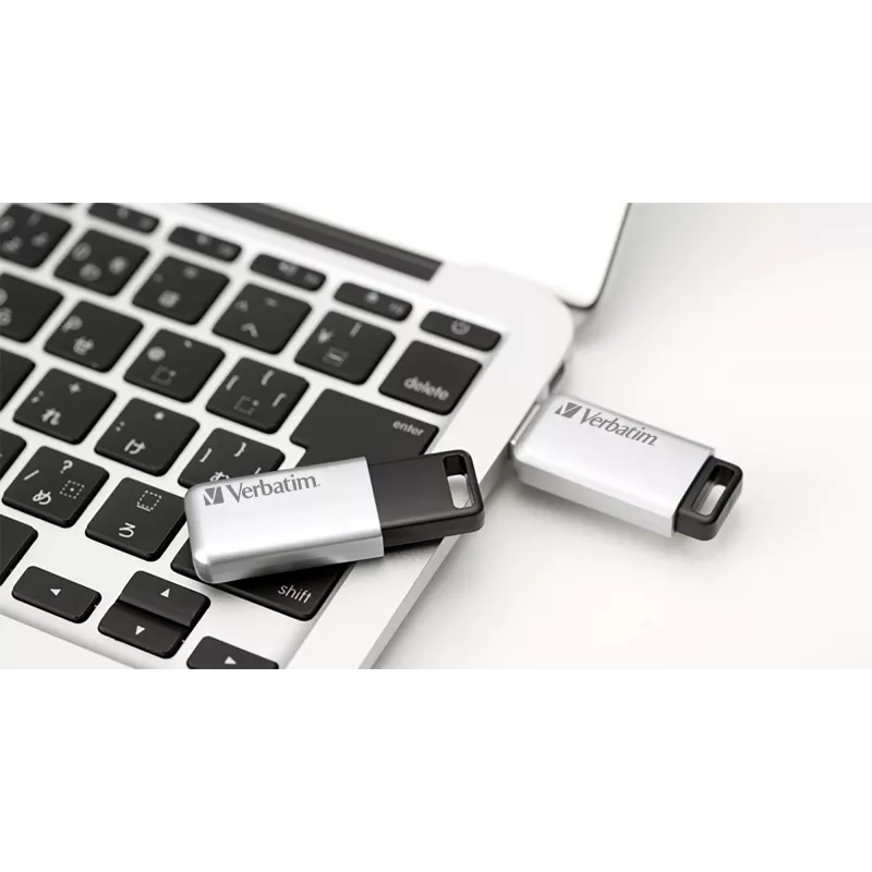 Verbatim Secure Pro - USB 3.0 Drive 16 GB - srebrny, 16 GB, USB Type-A, 3.2 Gen 1 (3.1 Gen 1), Capless, srebrny