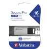 Verbatim Secure Pro - USB 3.0 Drive 16 GB - srebrny, 16 GB, USB Type-A, 3.2 Gen 1 (3.1 Gen 1), Capless, srebrny