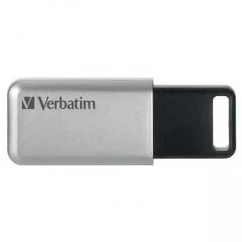 Verbatim Secure Pro - USB 3.0 Drive 64 GB - srebrny, 64 GB, USB Type-A, 3.2 Gen 1 (3.1 Gen 1), 35 MB/s, Cap, Czarny, szary
