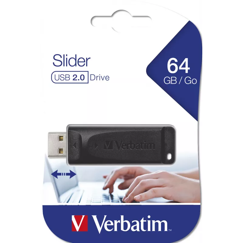 Verbatim Slider - Pamięć USB 64 GB - Czarny