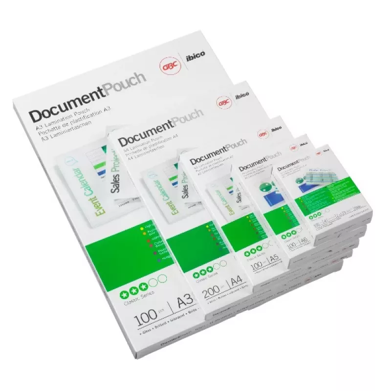 GBC Lamination Pouch A4 175 Micron, błyszcząca, przezroczysta, A4, 216 mm, 303 mm, 0,175 mm
