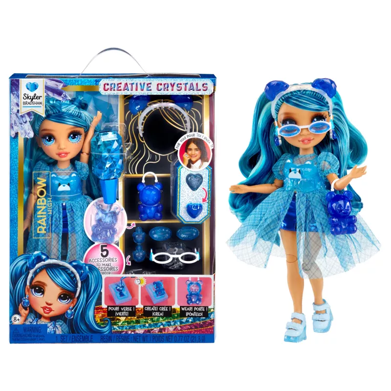 Rainbow High Creative Crystals Fashion Doll- Skyler, lalka modowa, dziewczynka, 8 lat, 280 mm, wielokolorowy