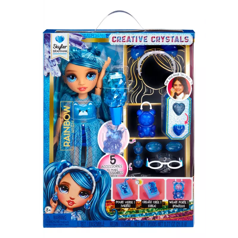 Rainbow High Creative Crystals Fashion Doll- Skyler, lalka modowa, dziewczynka, 8 lat, 280 mm, wielokolorowy