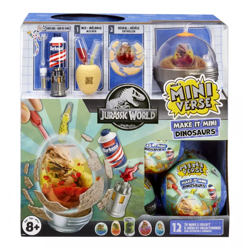 Miniverse Make It Mini Dinosaurs (Jurassic World) w PDQ, 8 lat, Wielokolorowy, Plastik