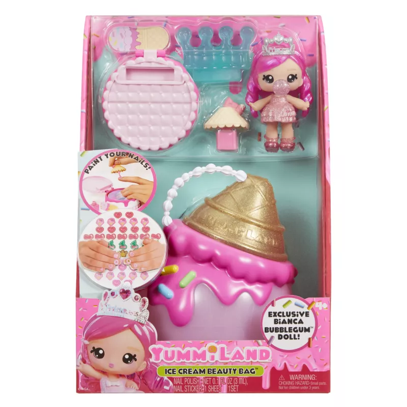 MGA Entertainment Yummiland Beauty Bag Playset + Lip Gloss lalka - Ice Cream Beauty Bag