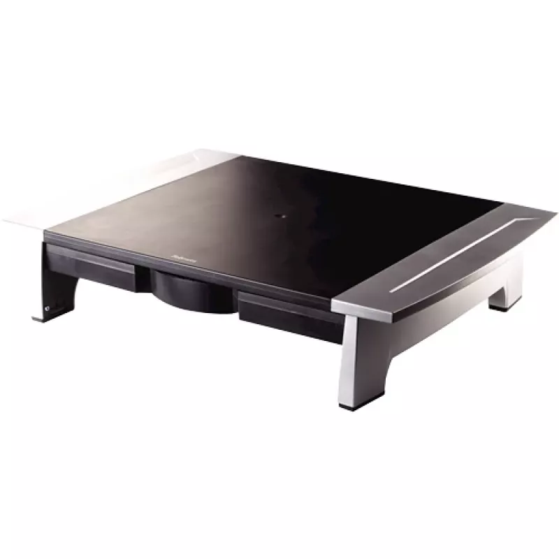 Podstawka pod monitor Fellowes z 5-stopniową regulacją wysokości - Office Suites podstawka pod monitor z tacką do przechowywania - Ergonomiczna regulowana podstawka pod monitor do komputerów - Maks. obciążenie 36 kg / maks. rozmiar 28 inch - grafitowa
