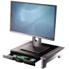 Podstawka pod monitor Fellowes z 5-stopniową regulacją wysokości - Office Suites podstawka pod monitor z tacką do przechowywania - Ergonomiczna regulowana podstawka pod monitor do komputerów - Maks. obciążenie 36 kg / maks. rozmiar 28 inch - grafitowa