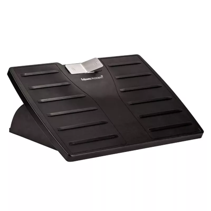 Fellowes Podnóżek pod Biurko - Office Suites podnóżek pod biurko ergonomiczny podnóżek z 3 pozycjami regulacji wysokości i technologią antybakteryjną - podnóżek stołek do biura i domu - czarny