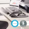 Podkładka pod mysz Fellowes z podparciem nadgarstka – podkładka z pianki memory z miękką poduszką – ergonomiczna podkładka pod mysz do komputera, laptopa, użytku w domowym biurze – kompatybilna z myszami laserowymi i optycznymi – srebrna