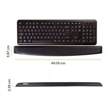 Podkładka pod nadgarstki Fellowes do klawiatury - pianka memory - ergonomiczna podpórka pod nadgarstki do komputera, laptopa, biura domowego - czarna