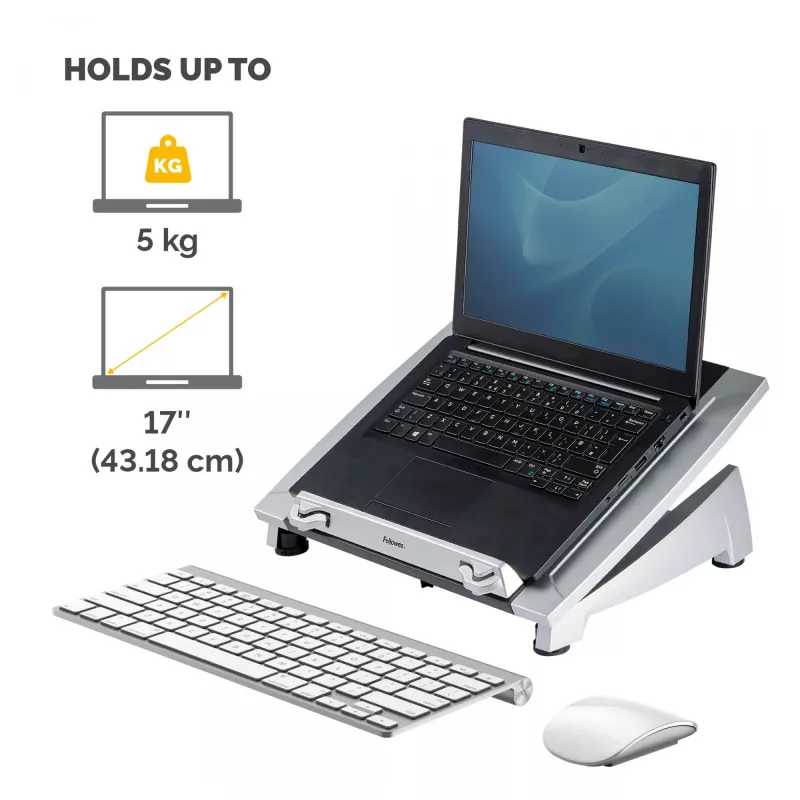 Podstawka pod laptopa Fellowes Office Suites Plus z regulacją wysokości – Czarno-Srebrna