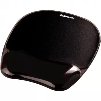 Podkładka pod mysz Fellowes Crystals Gel z żelową podpórką pod nadgarstek, czarna, 202×230 mm, 340 g