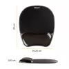 Podkładka pod mysz Fellowes Crystals Gel z żelową podpórką pod nadgarstek, czarna, 202×230 mm, 340 g