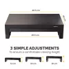 Fellowes Computer Monitor Stand with 3 Height Adjustments - Designer Suites Monitor Riser with Storage Tray - Ergonomic Adjustable Monitor Stand for Computers - Max Weight 18KG/Max Size 21 inch - Czarny/Pearl
