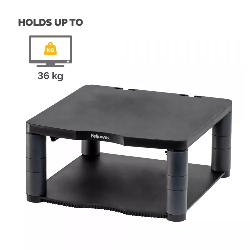 Fellowes Premium Monitor Riser Graphite, wolnostojący, 36 kg, 53,3 cm (21 cali), regulacja wysokości, grafitowy