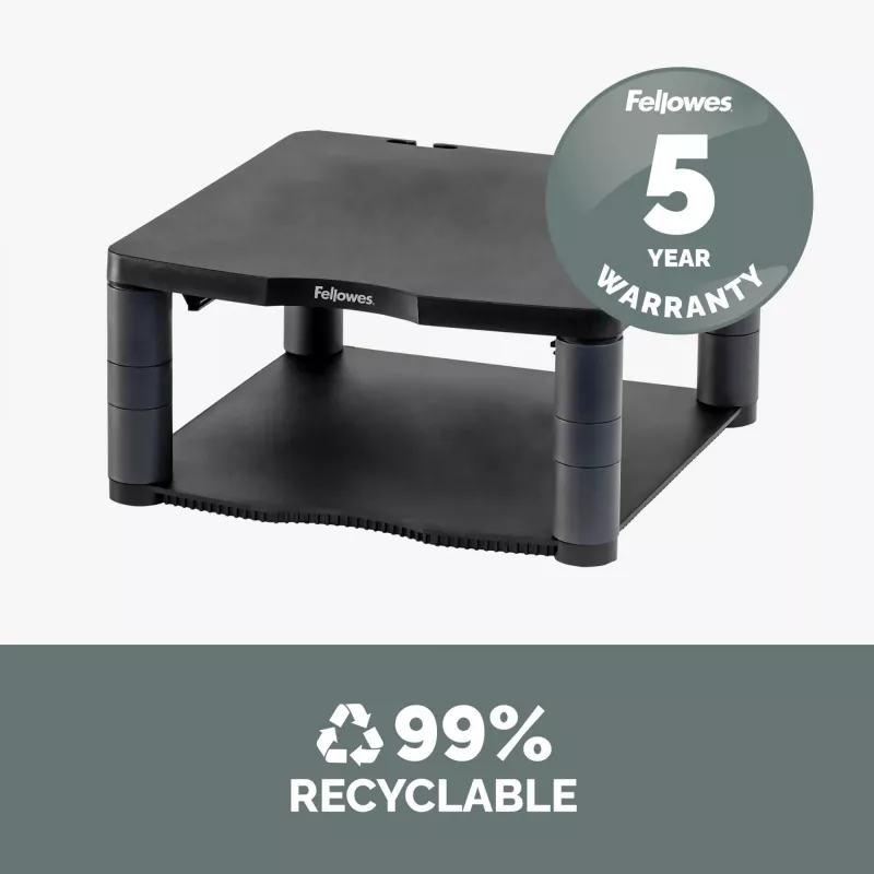 Fellowes Premium Monitor Riser Graphite, wolnostojący, 36 kg, 53,3 cm (21 cali), regulacja wysokości, grafitowy
