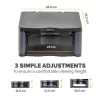 Podstawka pod monitor Fellowes z 3 regulacjami wysokości - Premium Monitor Riser Plus z zarządzaniem kablami - Ergonomiczna regulowana podstawka pod monitor do komputerów - Maks. waga 36 kg/Maks. rozmiar 21 cali - Grafitowa