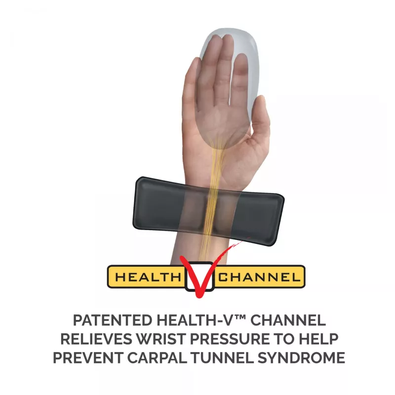 Fellowes mysz Mat Wrist Support - Health-V podkładka pod mysz z ochroną antybakteryjną - Ergonomiczna podkładka pod mysz do komputera, laptopa, użytku domowego i biurowego - Czarna