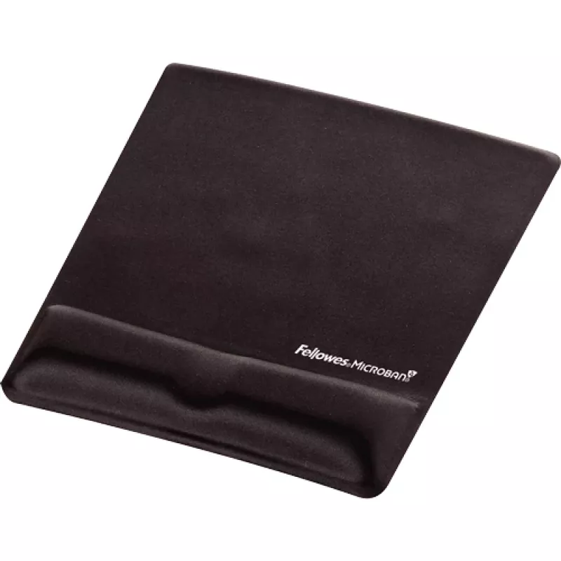 Fellowes mysz Mat Wrist Support - Health-V podkładka pod mysz z ochroną antybakteryjną - Ergonomiczna podkładka pod mysz do komputera, laptopa, użytku domowego i biurowego - Czarna