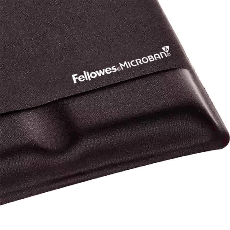 Fellowes mysz Mat Wrist Support - Health-V podkładka pod mysz z ochroną antybakteryjną - Ergonomiczna podkładka pod mysz do komputera, laptopa, użytku domowego i biurowego - Czarna