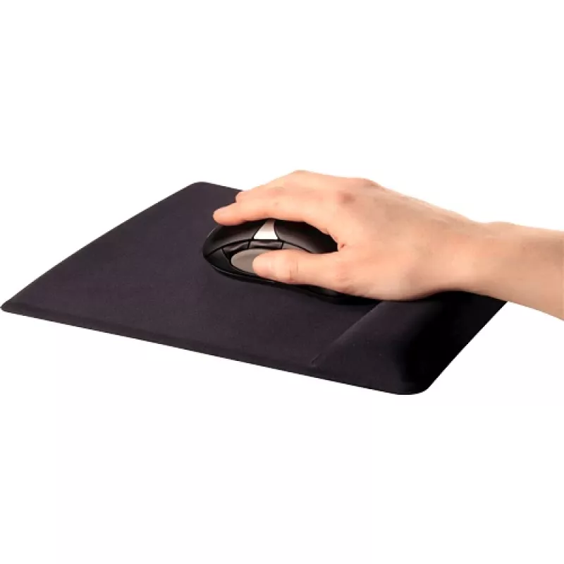 Fellowes mysz Mat Wrist Support - Health-V podkładka pod mysz z ochroną antybakteryjną - Ergonomiczna podkładka pod mysz do komputera, laptopa, użytku domowego i biurowego - Czarna
