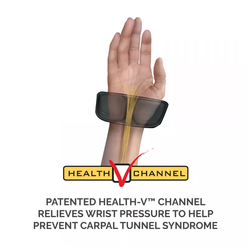Fellowes Podpórka pod nadgarstki do klawiatury - Health-V Wrist Rest z ochroną antybakteryjną - Ergonomiczne wsparcie nadgarstka do komputera, laptopa, użytku w domowym biurze - Czarna