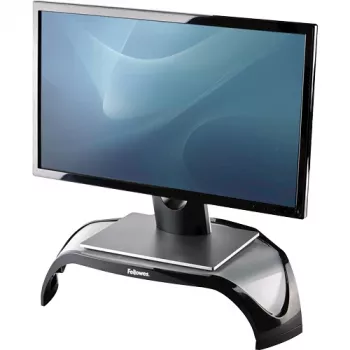 Podstawka pod monitor Fellowes z 3-stopniową regulacją wysokości - Smart Suites Monitor Riser - Ergonomiczna regulowana podstawka pod monitor do komputerów - Maks. waga 10 kg / Maks. rozmiar 21 cali - Czarna