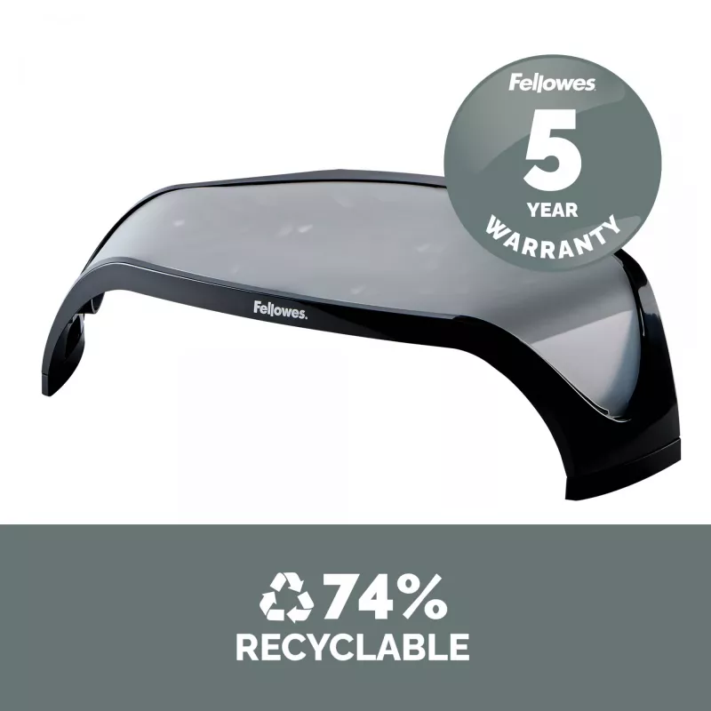 Podstawka pod monitor Fellowes z 3-stopniową regulacją wysokości - Smart Suites Monitor Riser - Ergonomiczna regulowana podstawka pod monitor do komputerów - Maks. waga 10 kg / Maks. rozmiar 21 cali - Czarna