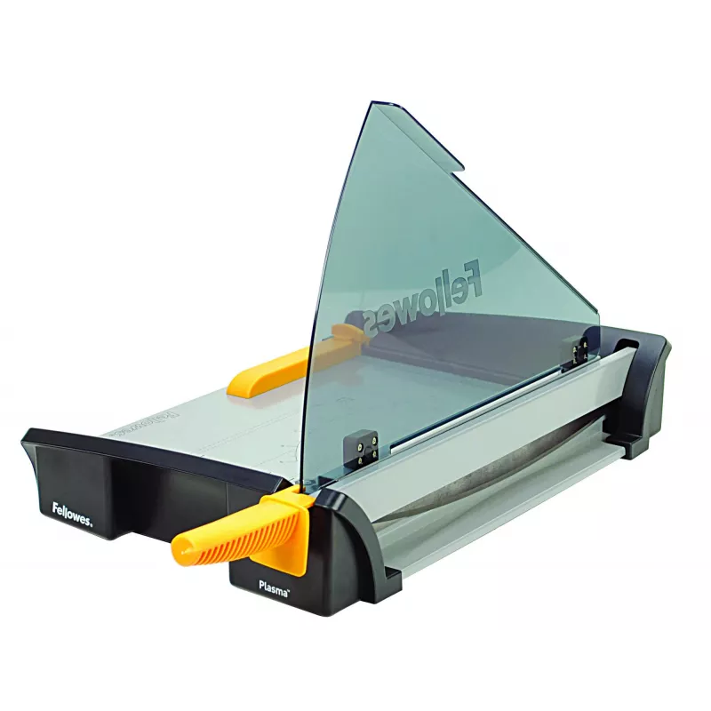 Gilotyna do papieru Fellowes Plasma A3/180 — długość cięcia 46 cm, pojemność 40 arkuszy, grafitowy/srebrny/żółty