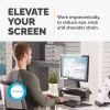 Podstawka pod monitor Fellowes z 3-stopniową regulacją wysokości - Smart Suites Monitor Riser Plus z miejscem do przechowywania - Ergonomiczna regulowana podstawka pod monitor do komputerów - Maks. waga 10 kg / Maks. rozmiar 21 cali - Czarna