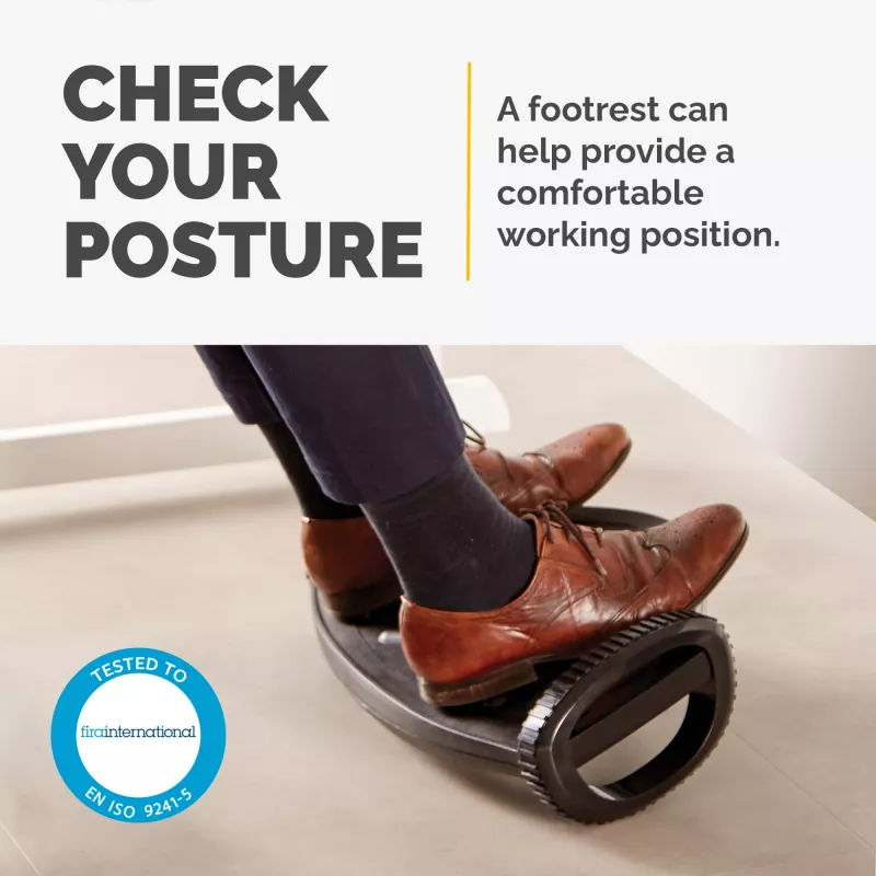Fellowes Foot Rest Under Desk - Smart Suites Foot Support Ergonomic Foot Rest - Foot Rest Stool for Office & Home - Czarny