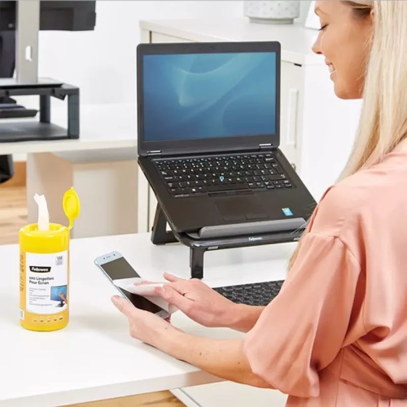 Fellowes 100 Screen Cleaning, chusteczki nawilżane do czyszczenia sprzętu, LCD/TFT/Plazma, Wielokolorowy, 82 mm, 82 mm, 170 mm