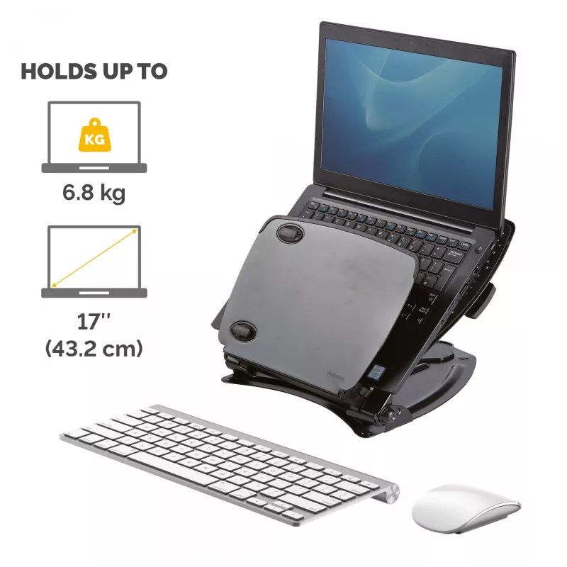 Fellowes Professional Series Laptop Workstation, czarny, metal, 85 - 245 mm, 400 mm, 58 mm, 341 mm