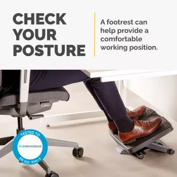 Fellowes Foot Rest Under Desk - Professional Series Ultimate Foot Support Ergonomic Foot Rest with 3 Height Adjustments & Massage Surface - Foot Rest Stool for Office & Home - Czarny