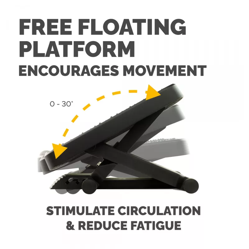 Fellowes Foot Rest Under Desk - Professional Series Ultimate Foot Support Ergonomic Foot Rest with 3 Height Adjustments & Massage Surface - Foot Rest Stool for Office & Home - Czarny