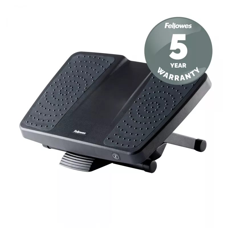 Fellowes Foot Rest Under Desk - Professional Series Ultimate Foot Support Ergonomic Foot Rest with 3 Height Adjustments & Massage Surface - Foot Rest Stool for Office & Home - Czarny
