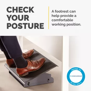 Fellowes Foot Rest Under Desk - Professional Series Under Desk Foot Rest Ergonomic Foot Rest with 3 Height Adjustable Positions & Non-Slip Platform Surface - Foot Rest Stool for Office & Home - Czarny