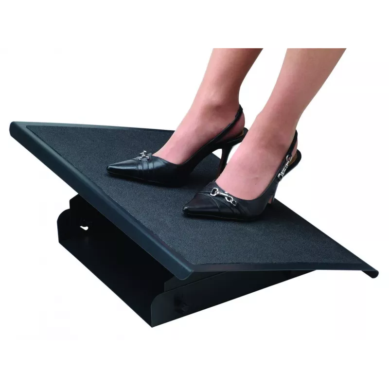 Fellowes Foot Rest Under Desk - Professional Series Under Desk Foot Rest Ergonomic Foot Rest with 3 Height Adjustable Positions & Non-Slip Platform Surface - Foot Rest Stool for Office & Home - Czarny