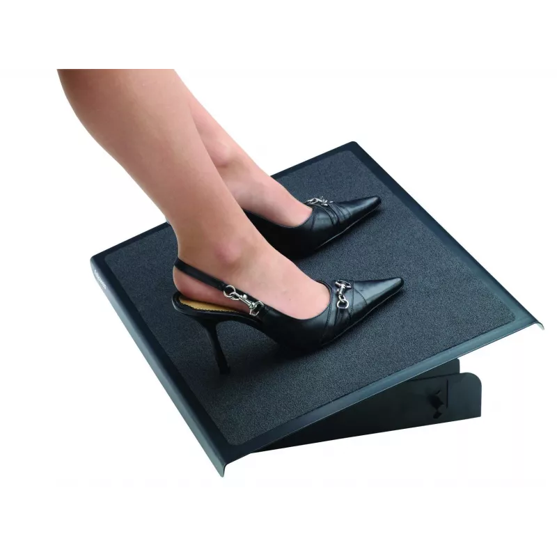 Fellowes Foot Rest Under Desk - Professional Series Under Desk Foot Rest Ergonomic Foot Rest with 3 Height Adjustable Positions & Non-Slip Platform Surface - Foot Rest Stool for Office & Home - Czarny