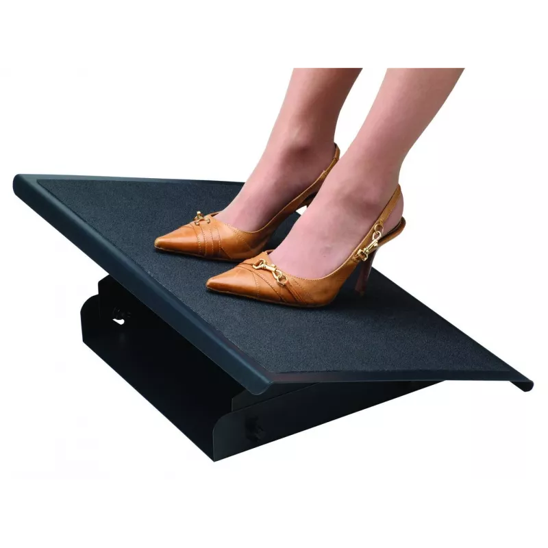 Fellowes Foot Rest Under Desk - Professional Series Under Desk Foot Rest Ergonomic Foot Rest with 3 Height Adjustable Positions & Non-Slip Platform Surface - Foot Rest Stool for Office & Home - Czarny