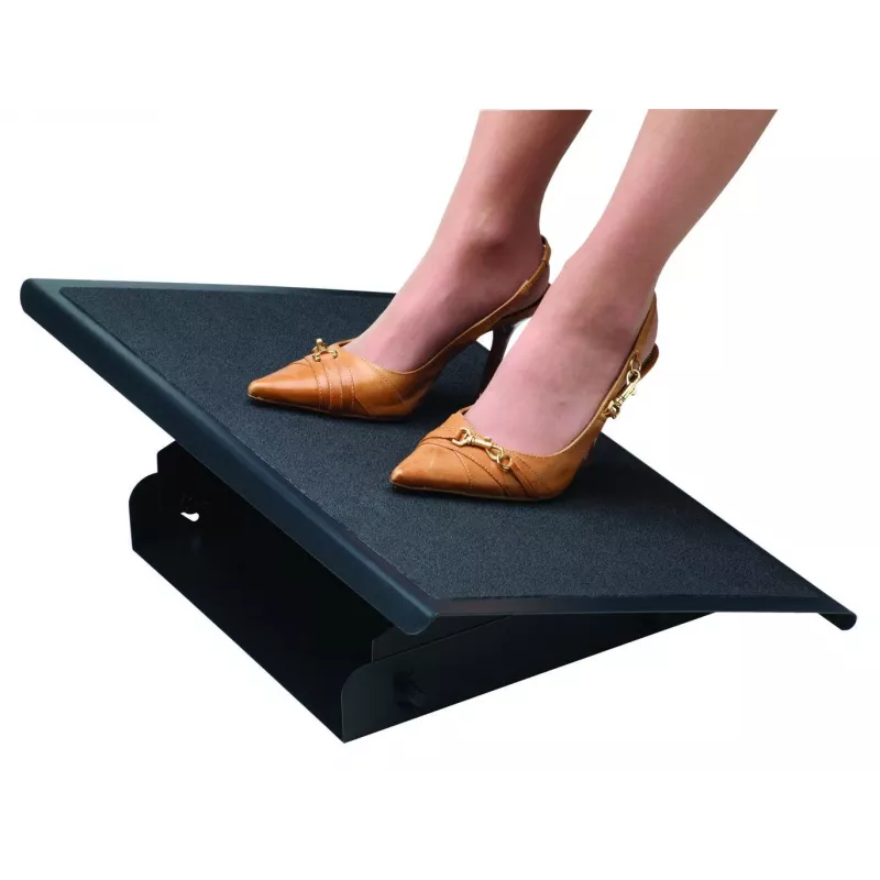 Fellowes Foot Rest Under Desk - Professional Series Under Desk Foot Rest Ergonomic Foot Rest with 3 Height Adjustable Positions & Non-Slip Platform Surface - Foot Rest Stool for Office & Home - Czarny